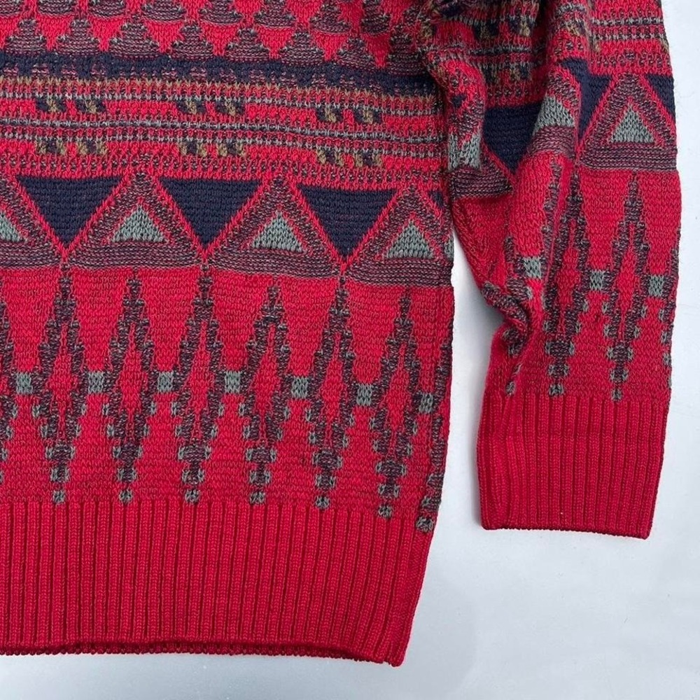 Vintage Pendleton Red Patterned Wool Sweater - image 5